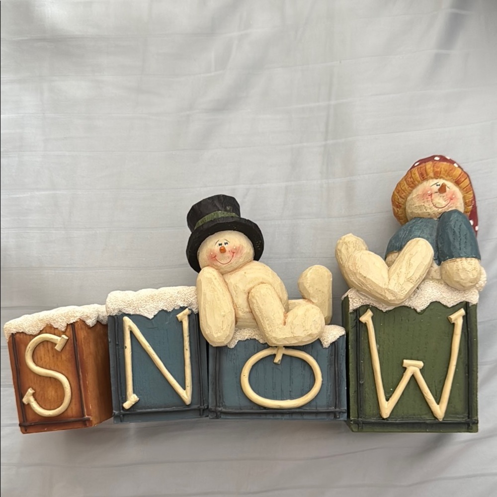 SNOW decorative blocks from the Mindy Cain Collection by Crazy Mountain.